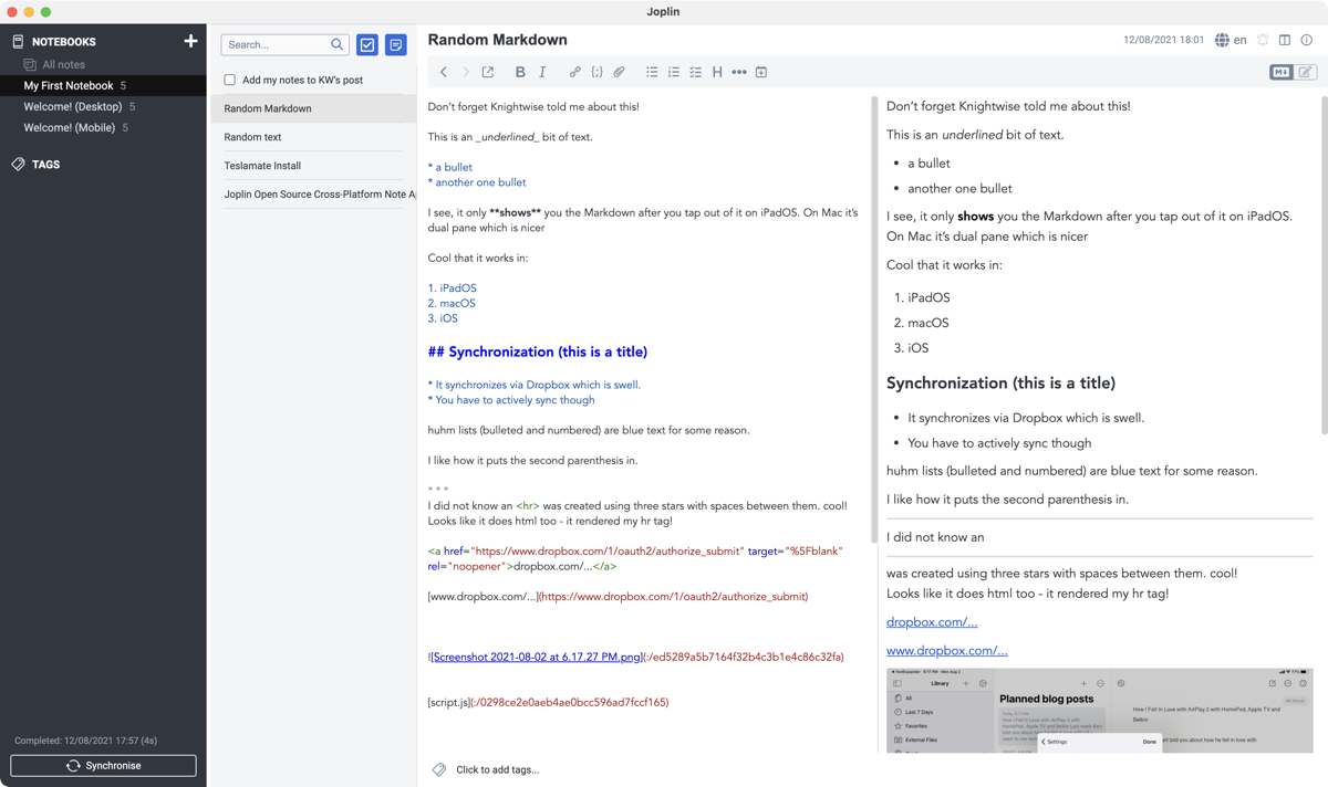 #title# Joplin on macOS