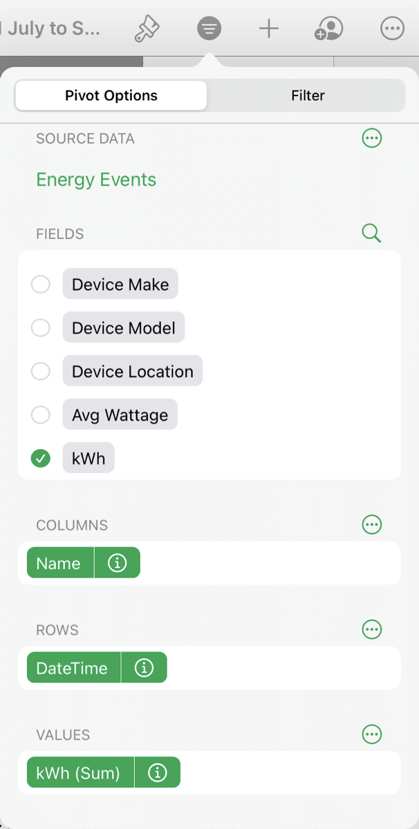 First Pivot Table Layout