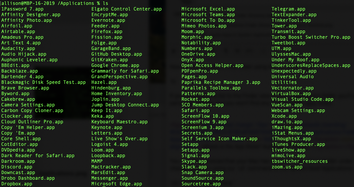 Main Applications Folder Shows No Apple Apps in Terminal