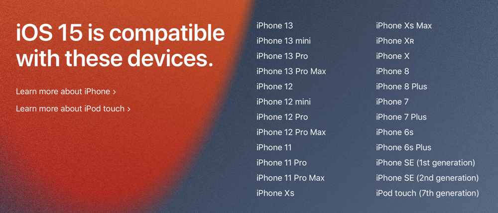 IOS 15 Compatible Devices