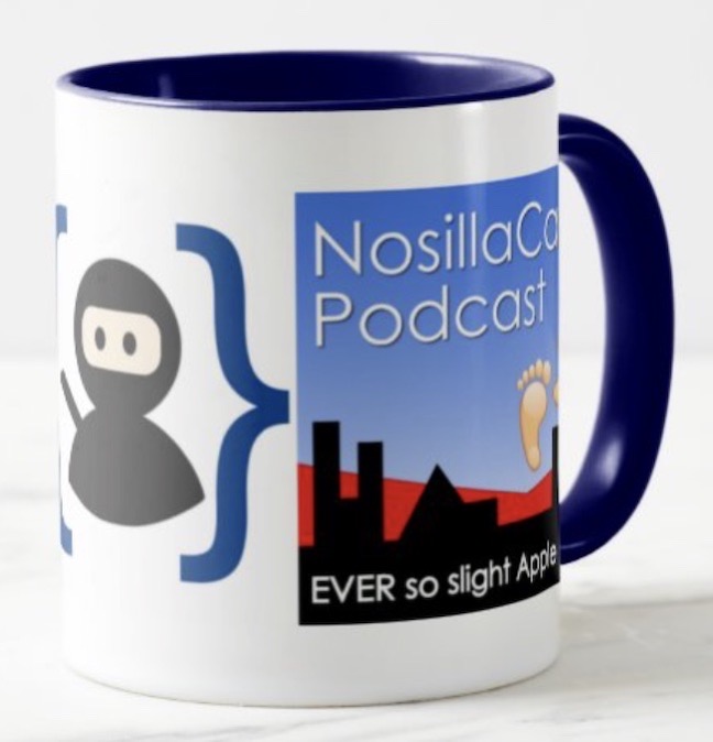 Mug right side shoing NosillaCast and Programming By Stealth