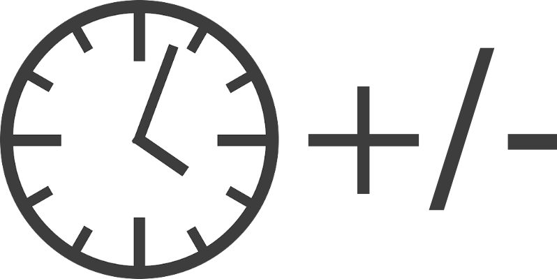 clock face with plus and minus symbol