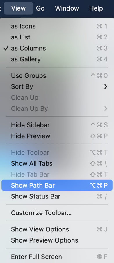 View Show Path Bar in Finder
