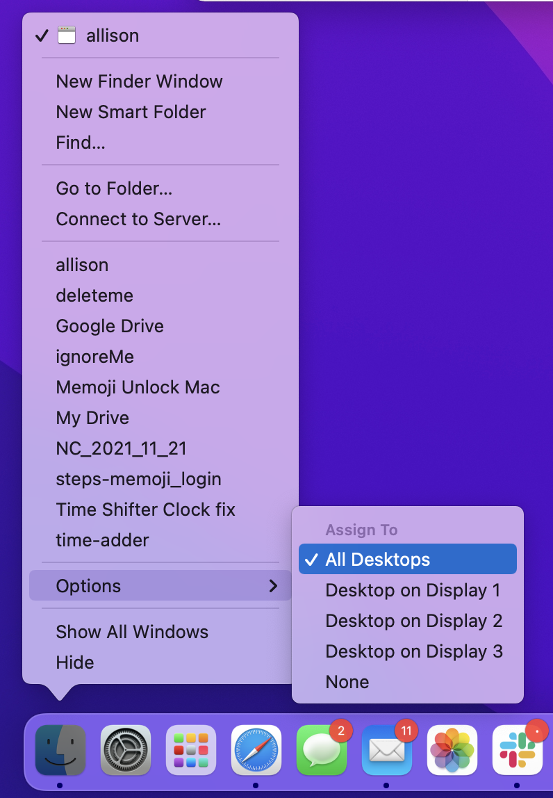 Assign Finder to All Desktops