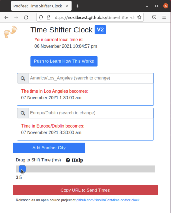 Time Shifter Clock 130am LA 830am Dublin