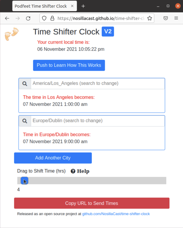 Time Shifter Clock 1am LA 9am Dublin