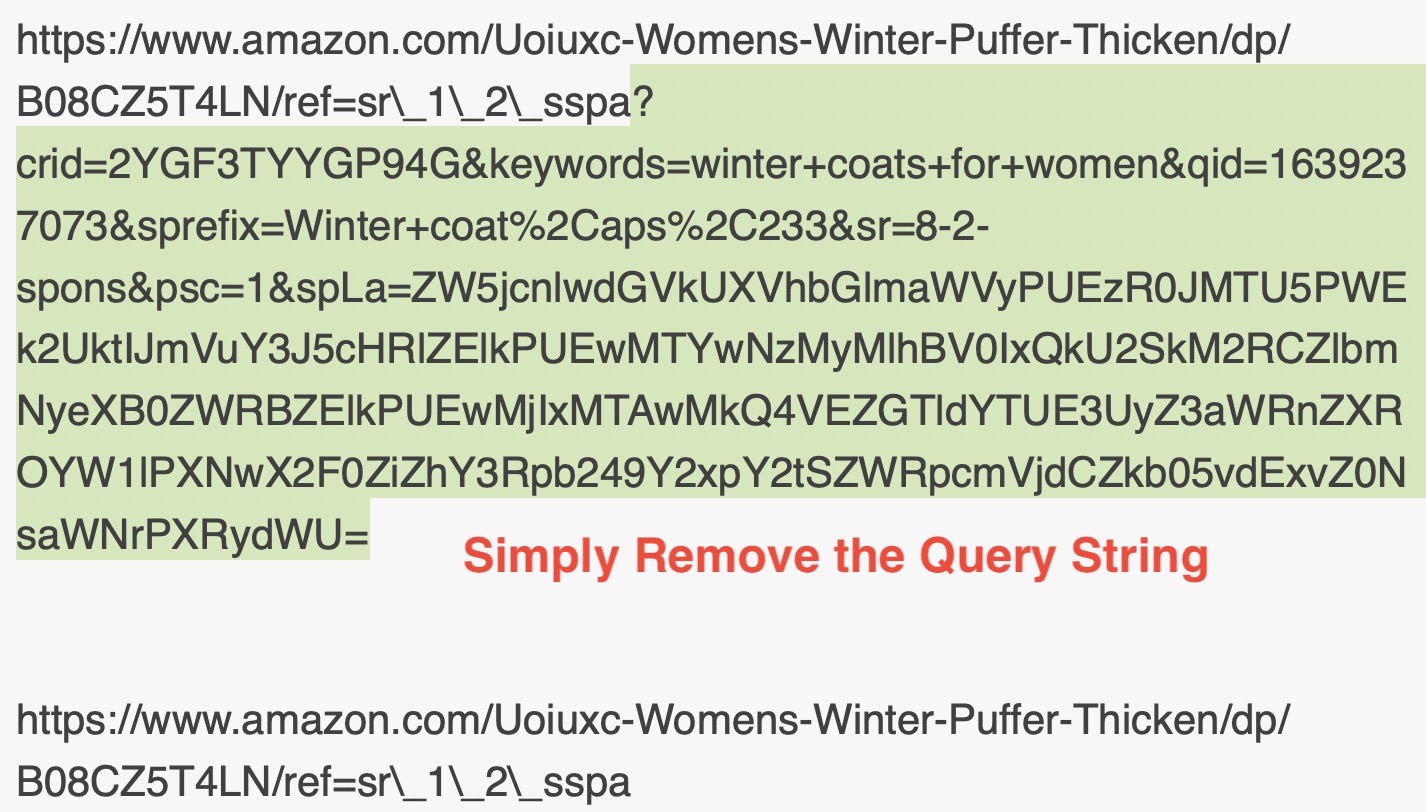 #title# Long URL with Query String Highlighted