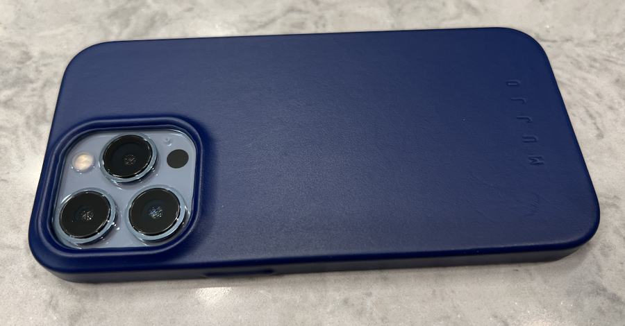 Mujjo Monaco Blue Leather Case