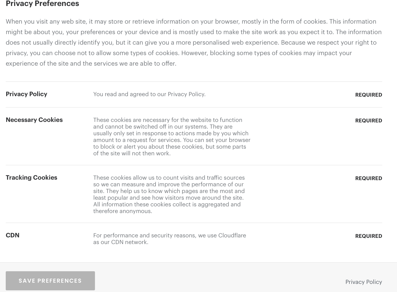 #title# Mujjo Privacy Preferences