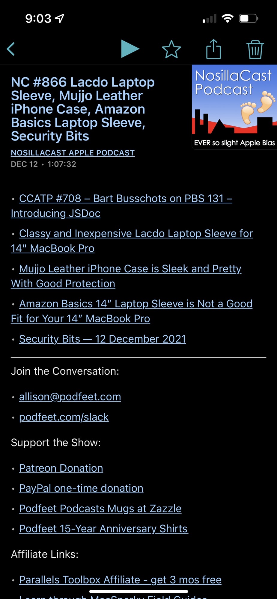 #title# NosillaCast Shownotes in Overcast