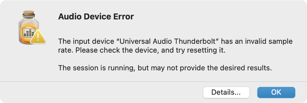 #title# Audio Hijack Error Message on Sample Rate