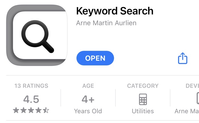 Keyword Search in iOS App Store