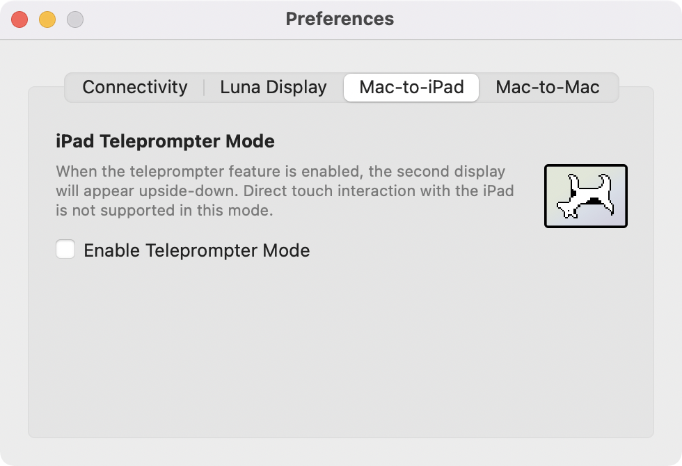 Luna Display Preferences  Mac to iPad