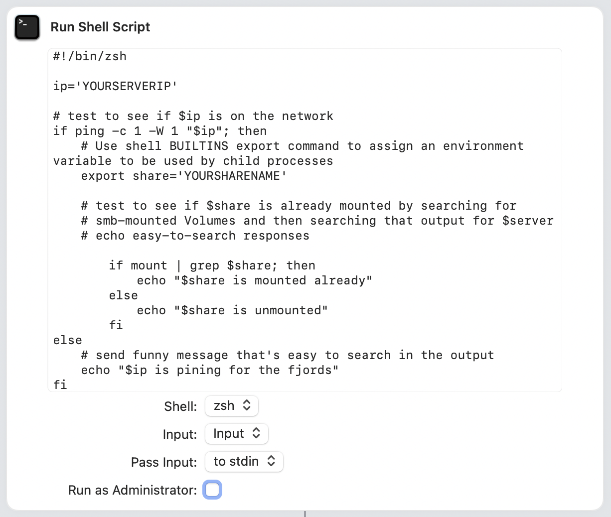 My Finished Shell Script as described in the 2000 words before now!