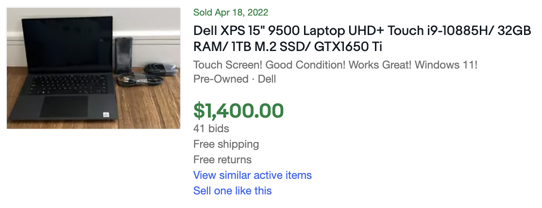 15 in Dell XPS Comps Average $1341.png 15 in Dell XPS Comps Average $1341