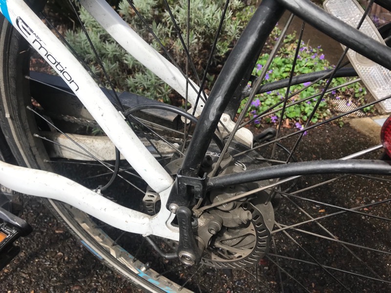 #title# Closeup Of Hu bMotor On Friends Bike