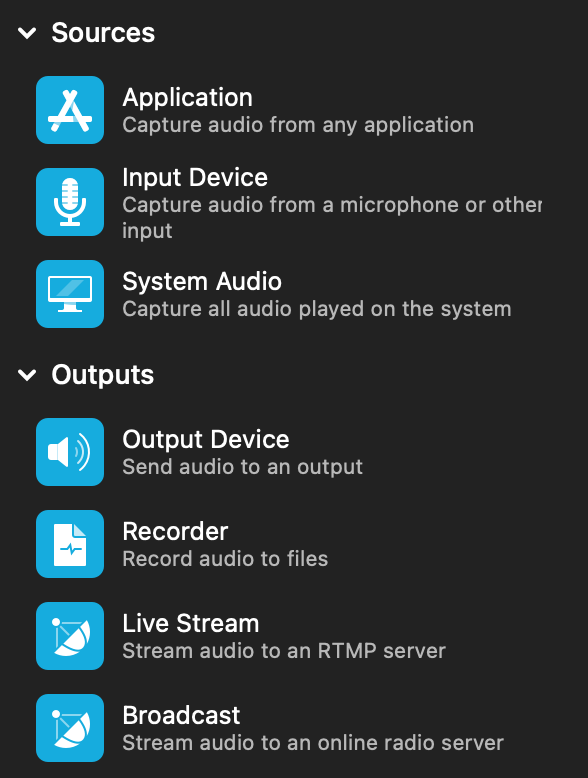 Source and Output Blocks