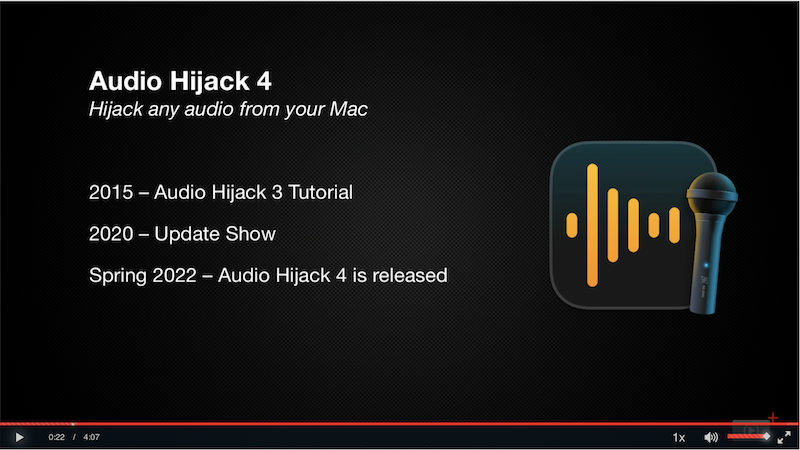 Audio Hijack 4 screenshot of video tutorial