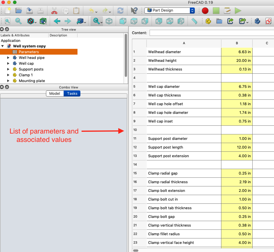 Parameter list