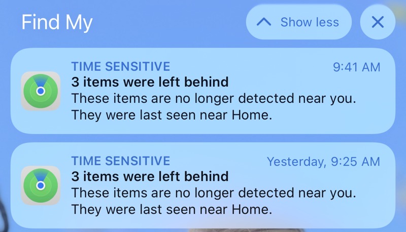 Airtags items left behind