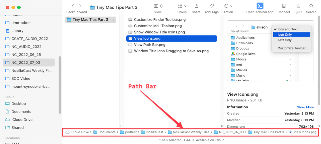 Deeply-Nested Folder with Path Bar Showing