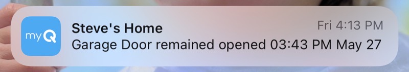 myQ Garage Door is Open.jpeg MyQ Garage Door is Open