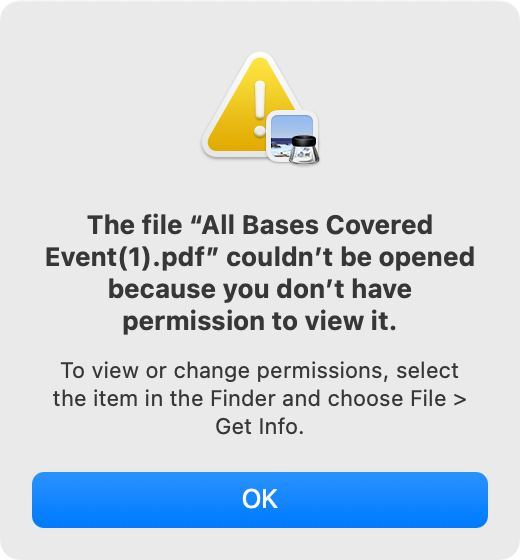 Finder Says No Permission to Open file on Synology