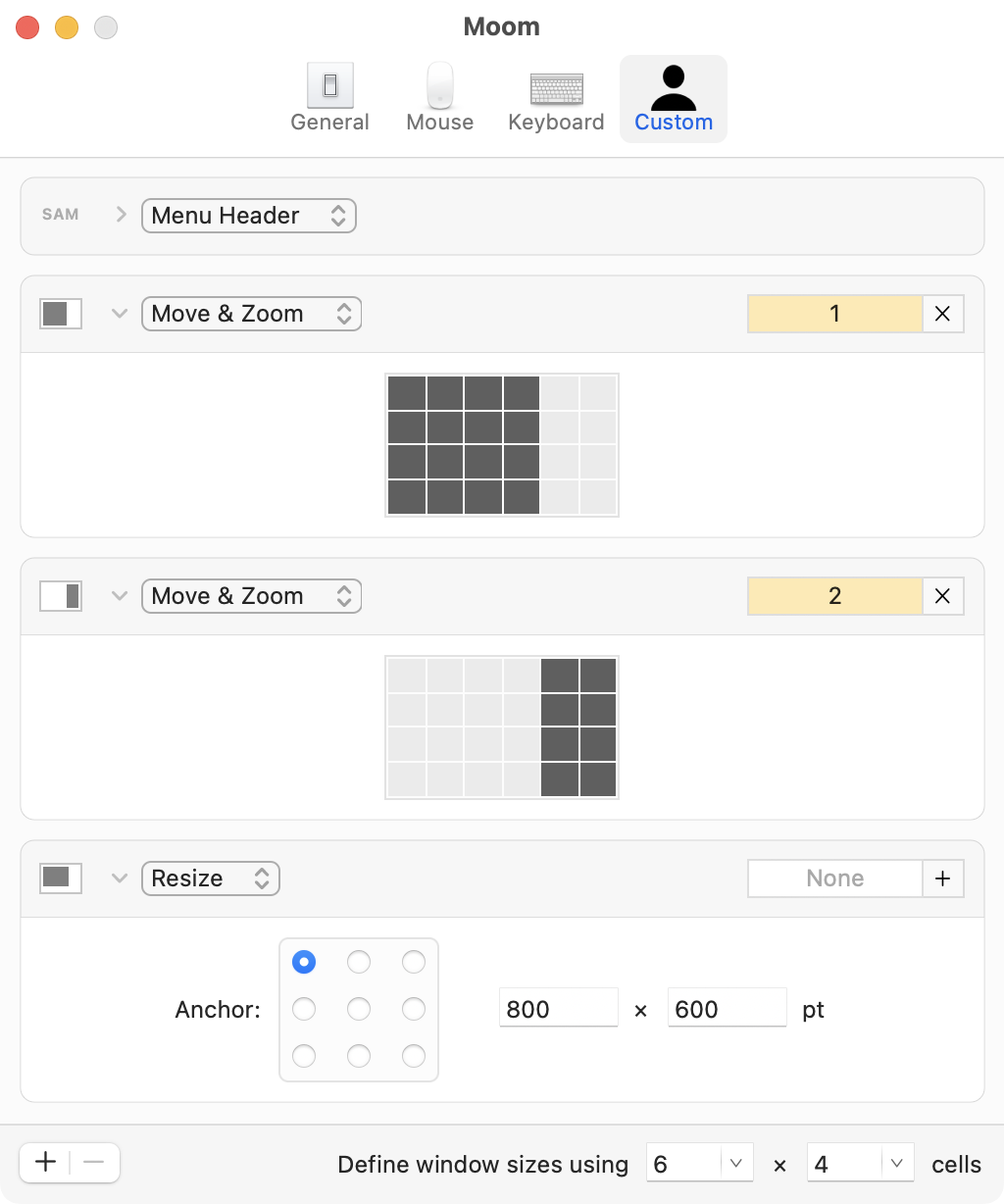 Moom Custom Controls Defaults