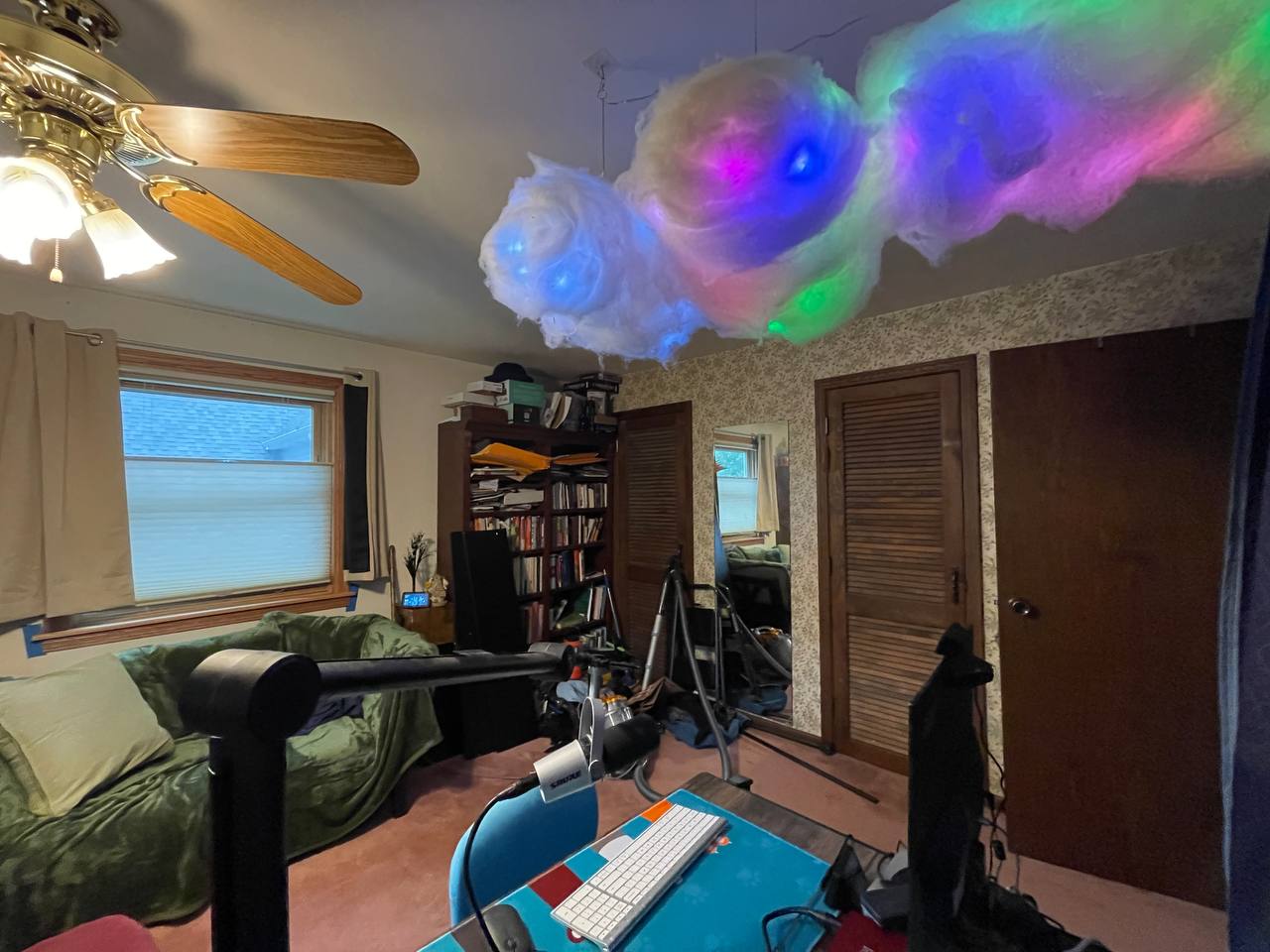 Jills recording studio after with fun colorful clouds that's fully open