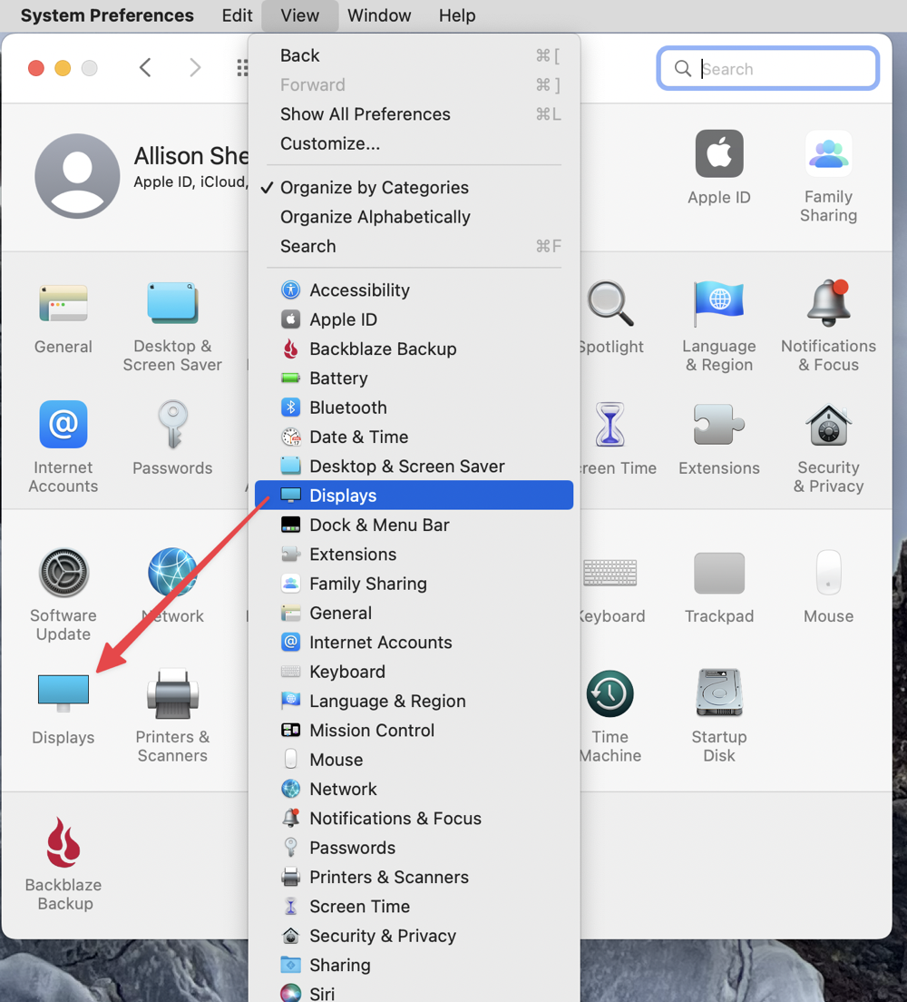 System Preferences Alphabetized List from View Menu