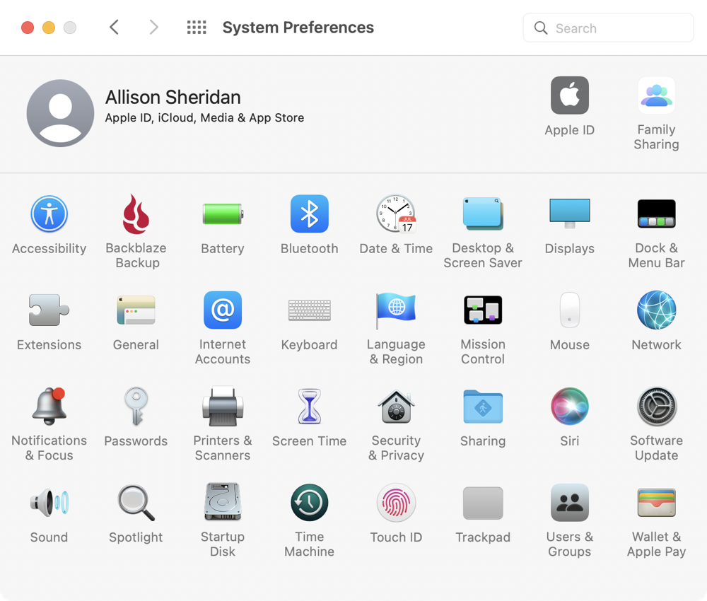 System Preferences Alphabetized