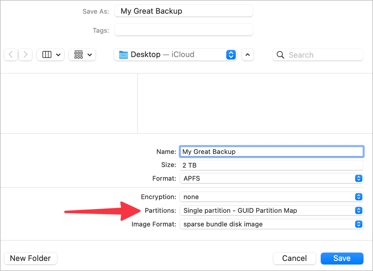 Sparse Bundle Disk Image 2TB being created in Disk Utility