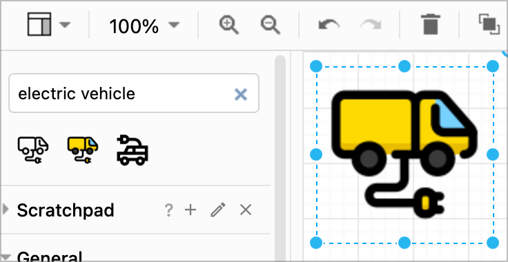 yellow Electric vehicle in diagrams dot net