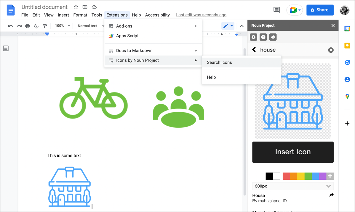 The Noun Project Plugin for Google Docs