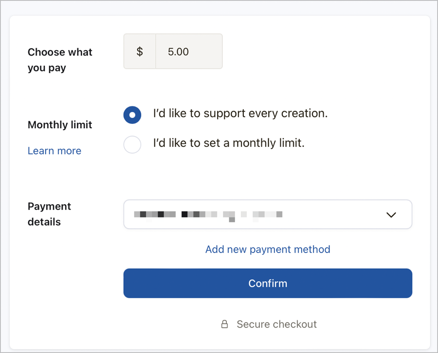 Patreon Donations.png Patreon Donation page as I describe here with $5 and monthly limit options