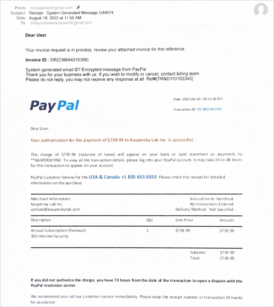 PayPal scam.png PayPal Scam Email