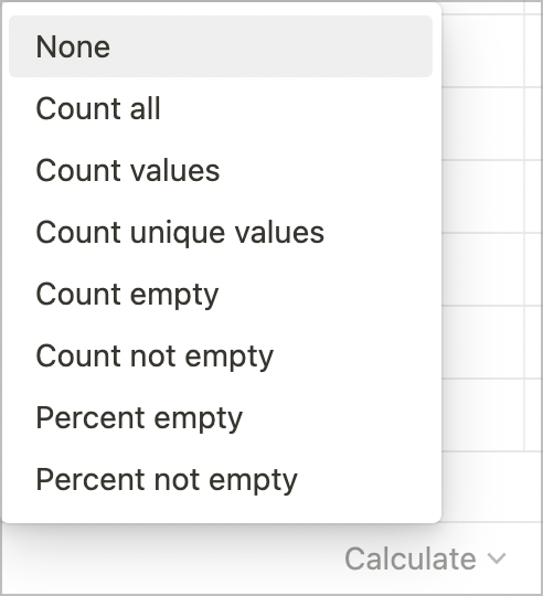 Calculations Options On a Text Field