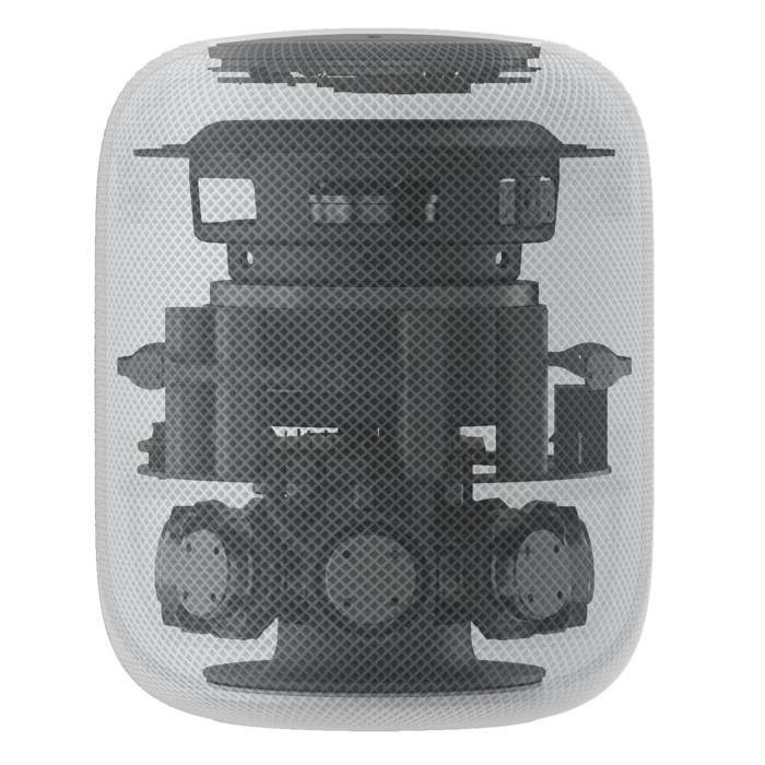 x-ray like view of the inside of a HomePod
