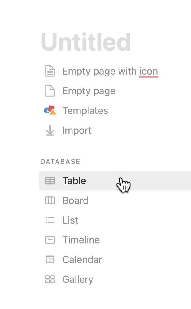 Create Database Table