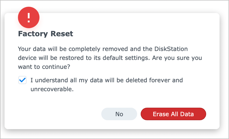 Factory Reset and Erase All Data