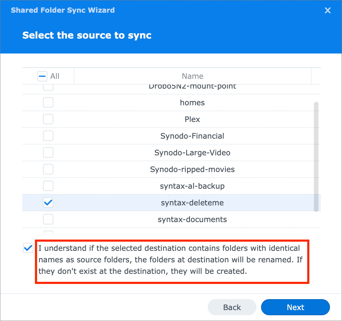 Sync Wizard Says it Will Rename Identically named Folders