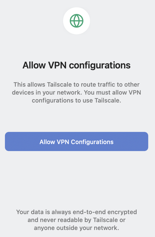 Tailscale Allow VPN configurations on macOS