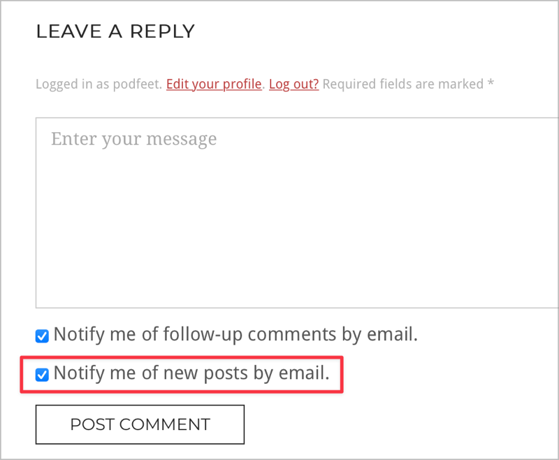 Checkbox to Receive Emails of New Posts.png Checkbox to Receive Emails of New Posts