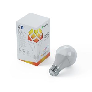 NanoLeaf Essentials smart bulb with packaging product shot.
