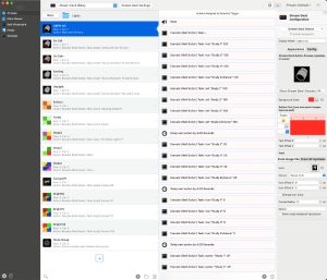 Better Touch Tool configuration window showing my lighting controls.