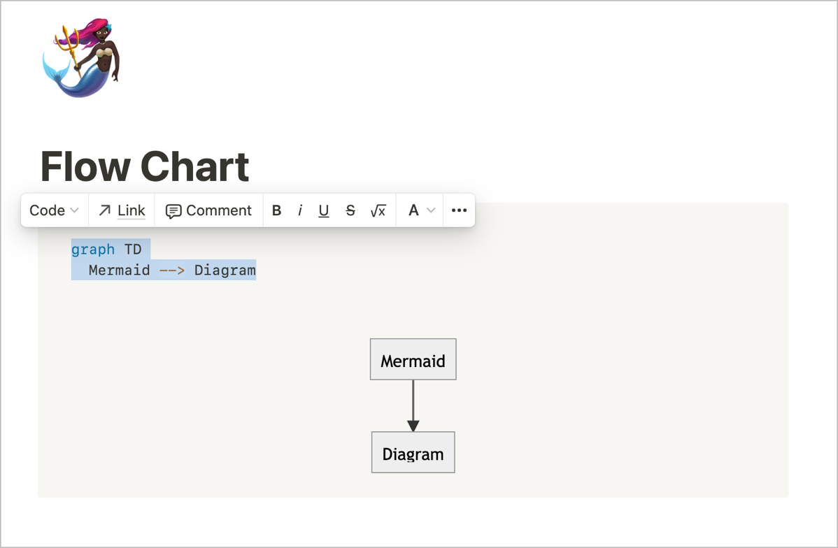 Default Mermaid Diagram in Notion