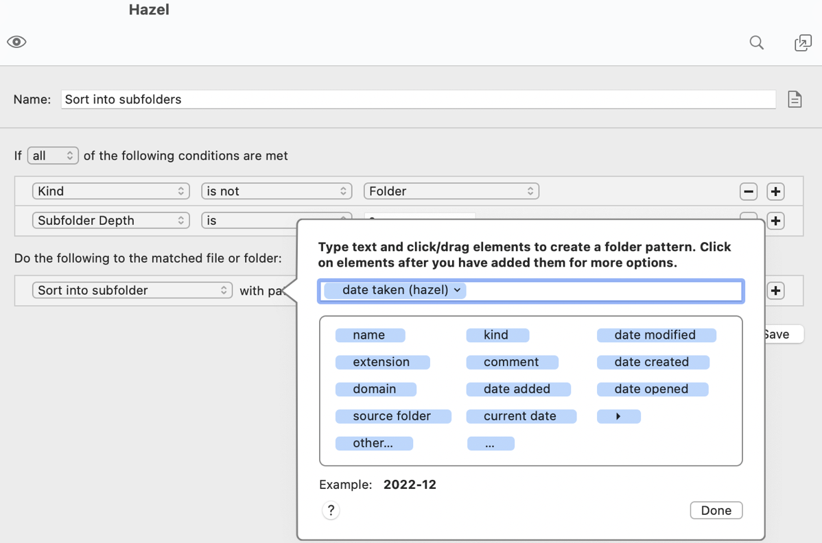 Hazel Sort by kind is not folder and date taken