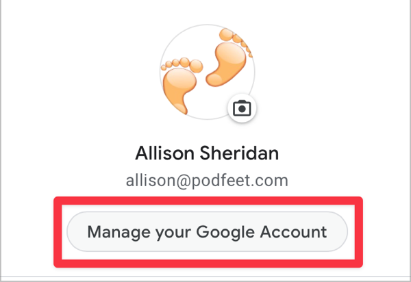 Manage your Google Account.png Manage your Google Account button highlighted under avatar