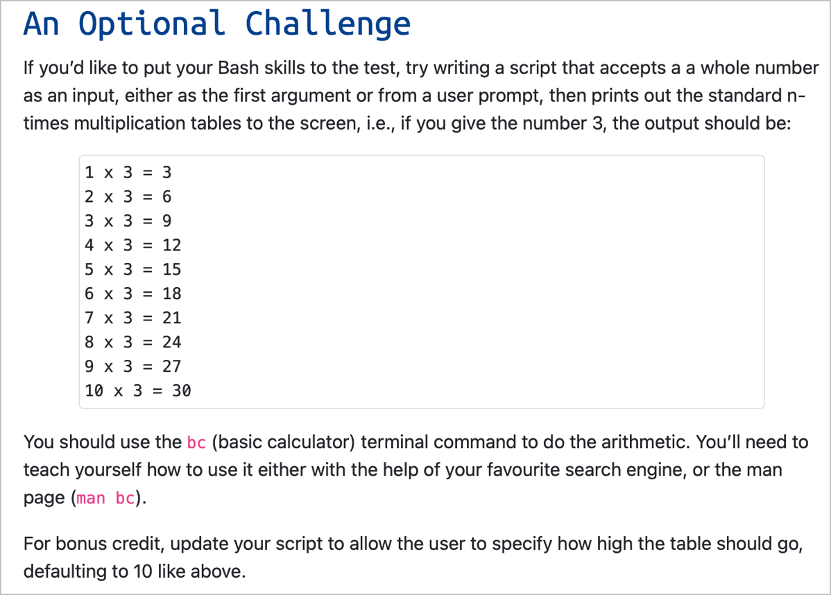 Challenge Example from Shell Loops Installment - look up PBS 146 of X for the full text