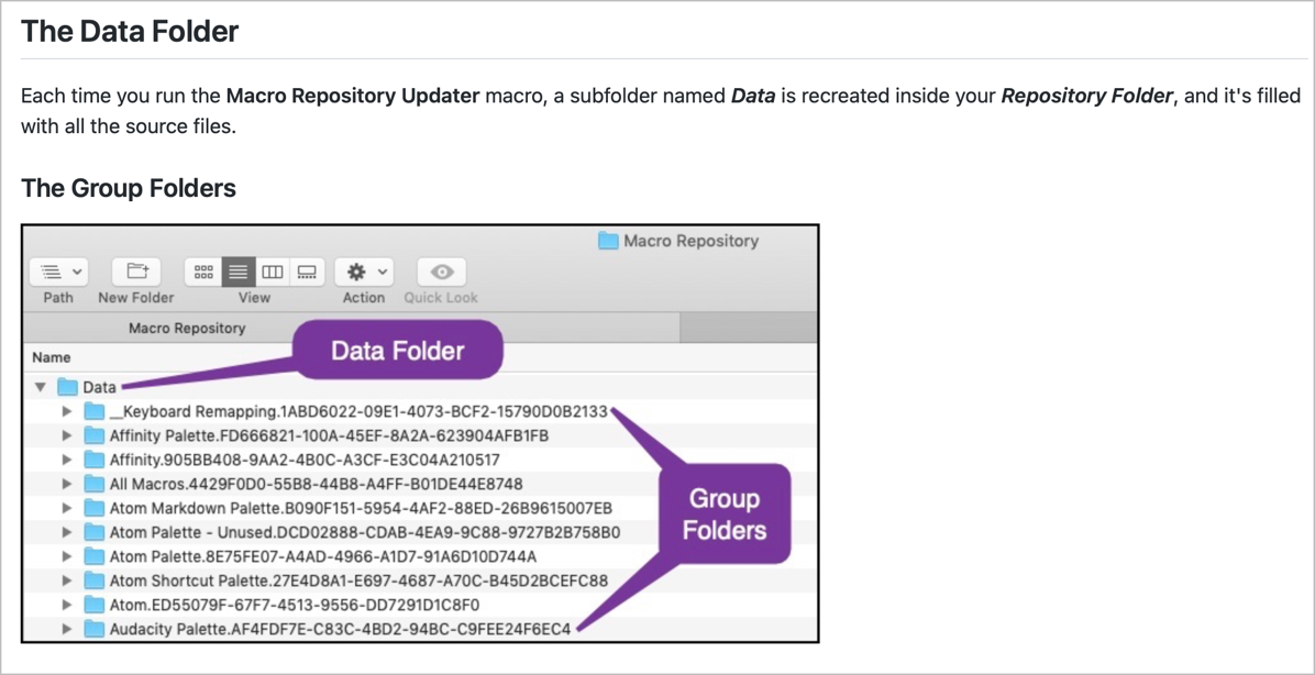 Macro Repository Updater Data Folder Structure